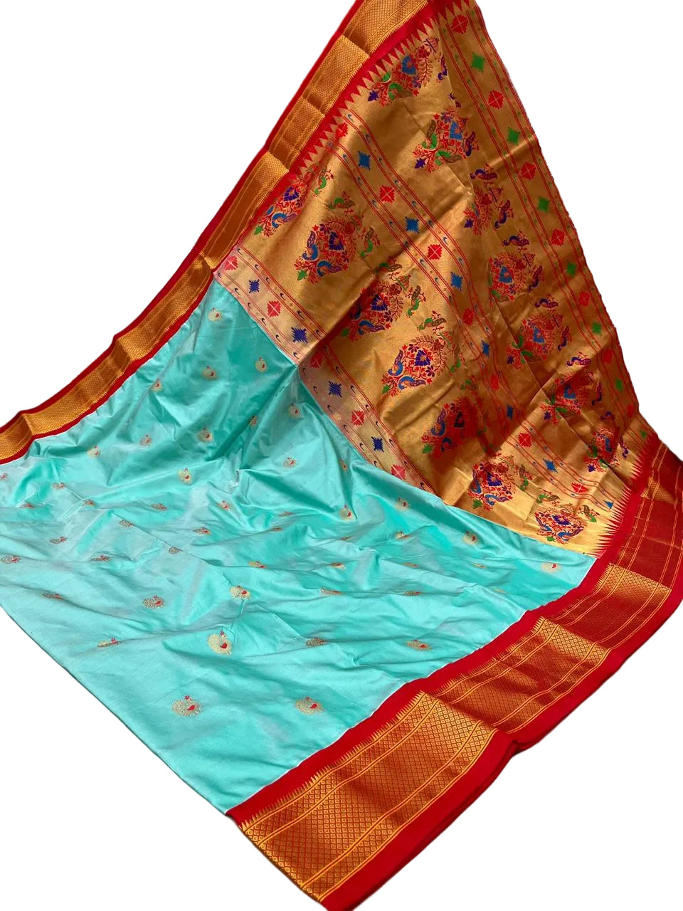 Traditional Pure Silk Paithani with Kadiyal Border