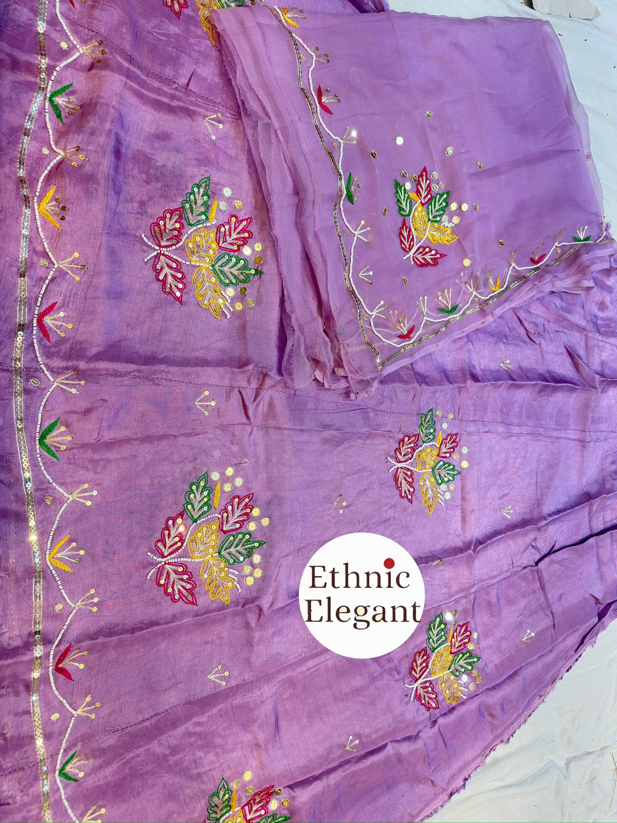 Boutique Upada Fabric Rajputi Poshak Set | Resham & Moti Handwork | Pure Thakurji Odhna