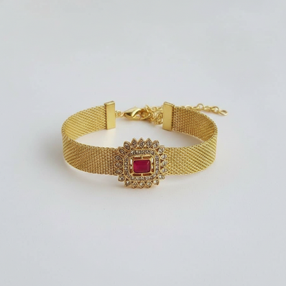 Golden Kumkum work Rakhi Bracelet pack of 1
