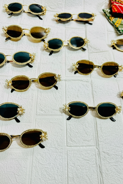 Pearl Blossom  Rhinestone Wedding Sunglasses  pack of 6
