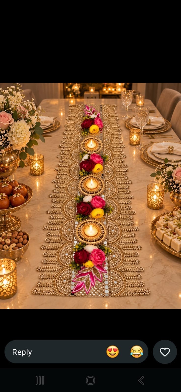 Beautiful 40"inch Floral Table Runner CODE:P
