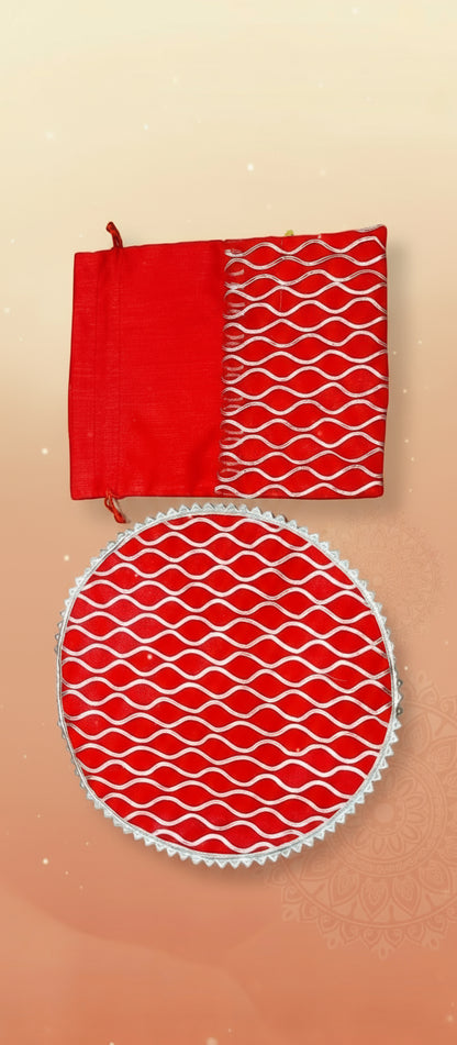 Lahriya beautiful handmade Papad Mangodi set pack of 10 Size - Potli 9/8 inch
Papad bag 11 inch diameter with chain