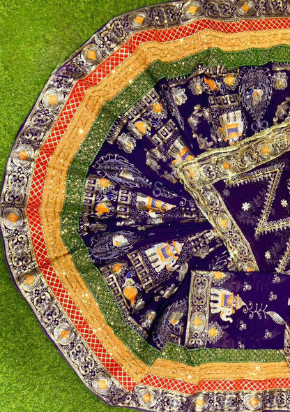 Premium Designer Lehenga Poshak (4 Mtr Gher) – Georgette Fabric with Heavy Embroidery & Odhani