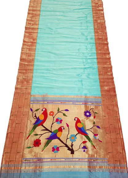 Handloom Triple Muniya Pure Silk Paithani Saree | Yeola Silk Mark Certified Saree