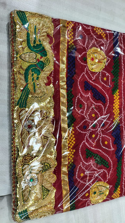 Elegant Kolkata Zardozi Chunri Odhna Marwadi Heritage Collection | Georgette Wedding Dupatta