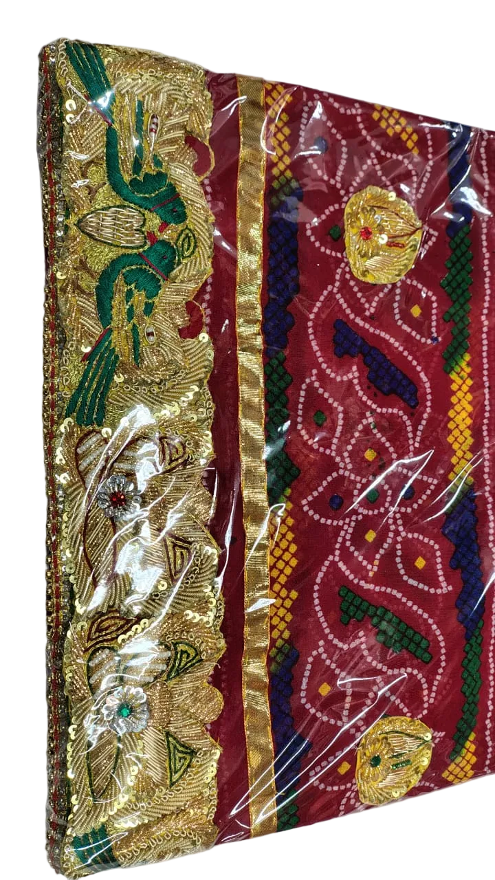 Elegant Kolkata Zardozi Chunri Odhna Marwadi Heritage Collection | Georgette Wedding Dupatta