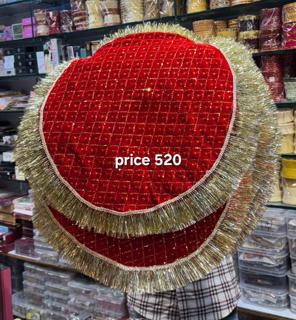 Beautiful handmade Gotta Kiran work Thali/ Bajot/Choki/puja/Gaddi  cover