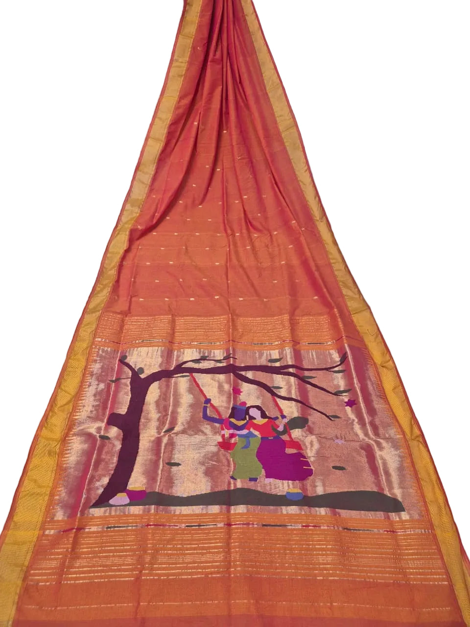 Cotton Fancy Paithani Saree – Handloom Pure Cotton with Fancy Pallu & Running Blouse