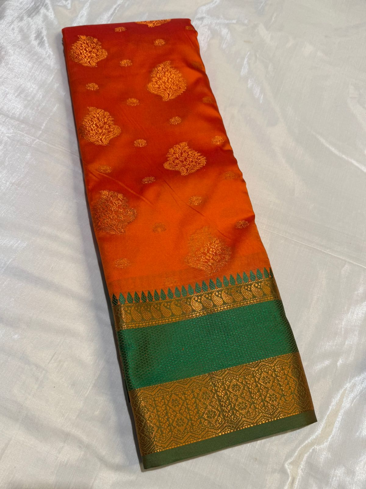 Traditional Big Border Semi Kanchipuram Silk Saree