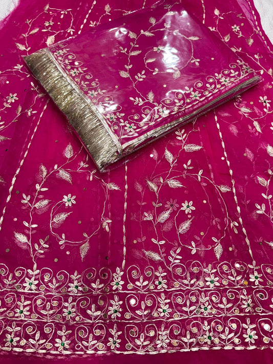 Elegant Boutique Rajasthani Poshak – Pure Hamrahi Fabric with Original Pitta Work & Aari Magji