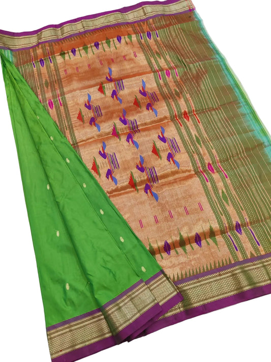Handloom Pure Silk Yeola Paithani Saree | Traditional Silk Mark Certified Paithani