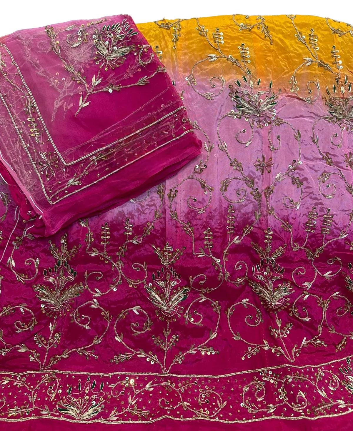 Natural crap pure odhna heavy dabka jardoji handwork poshak Rajwadi Poshak