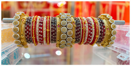 Royal Rajwadi Rajasthani Bridal Chuda Set - Luxury Rajasthani Wedding Bangles