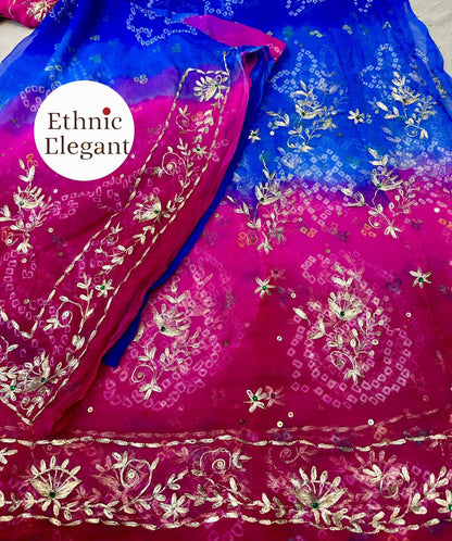 Thakurji Pure Rai Bandhej Poshak – Hand Bandhej with Pitta Work, Gota Kiran & Aari Magji