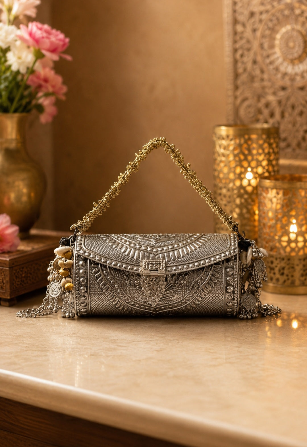Exclusive Rajwadi Designer Brass Metal Clutch Bag