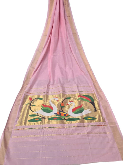 Cotton Fancy Paithani Saree – Handloom Pure Cotton with Fancy Pallu & Running Blouse