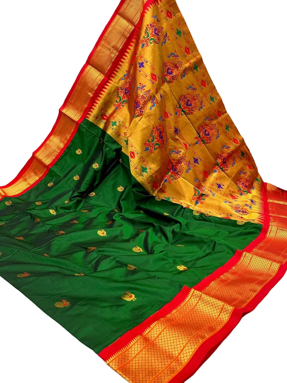 Traditional Pure Silk Paithani with Kadiyal Border