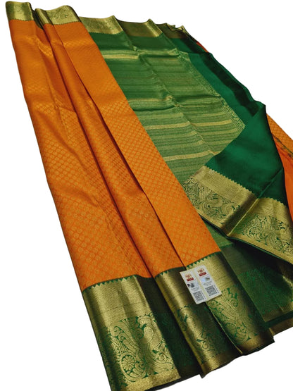 Handloom Kanchipuram Silk Bridal Saree – Silk Mark Certified, Grand Zari Pallu