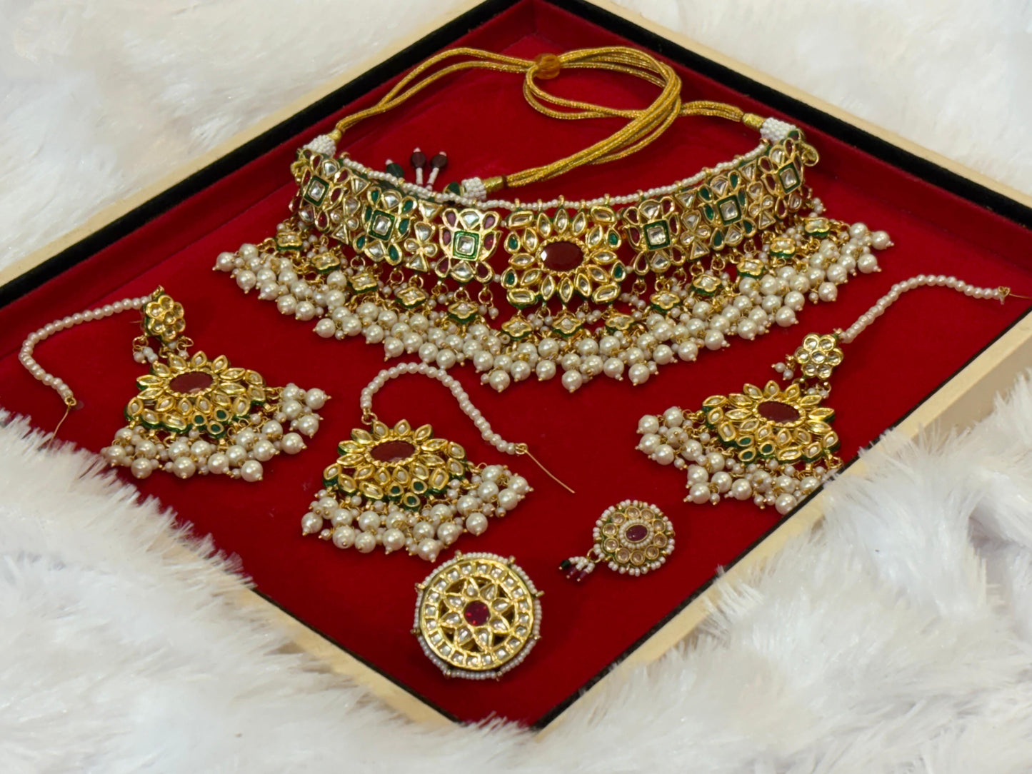 Traditional Poshak Jewellery Set – Rajwadi Bridal Necklace Set for Wedding & Festive Wear