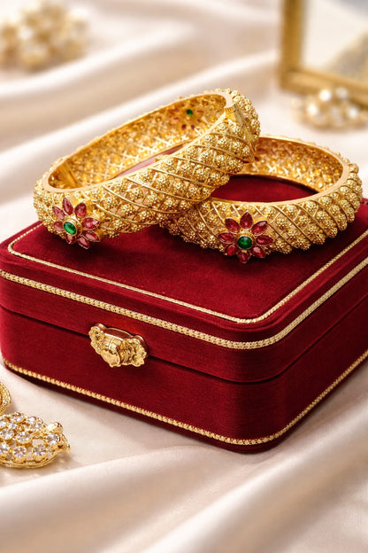 Golden Meenakari Rajwadi Bangle | Traditional Rajasthani Ethnic Kada