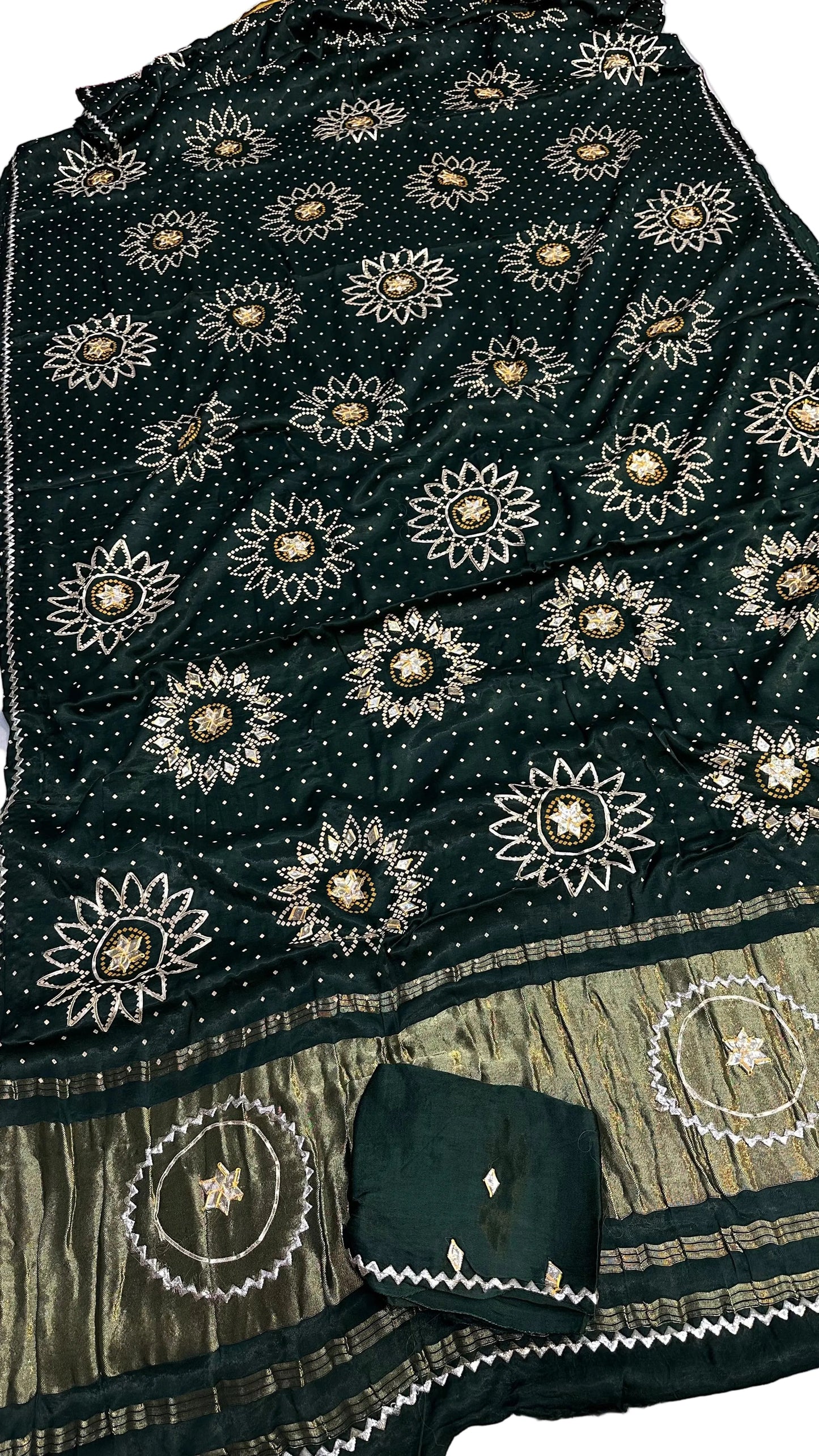 Pure Modal Gajji Silk Saree with Kachi Gota Patti Handwork – Designer Traditional Saree