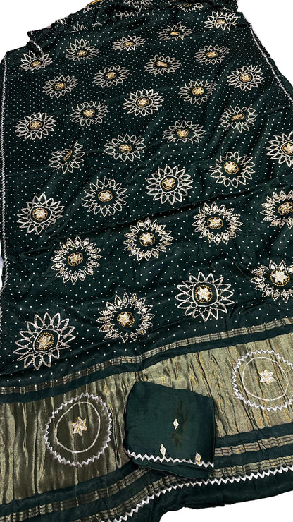 Pure Modal Gajji Silk Saree with Kachi Gota Patti Handwork – Designer Traditional Saree