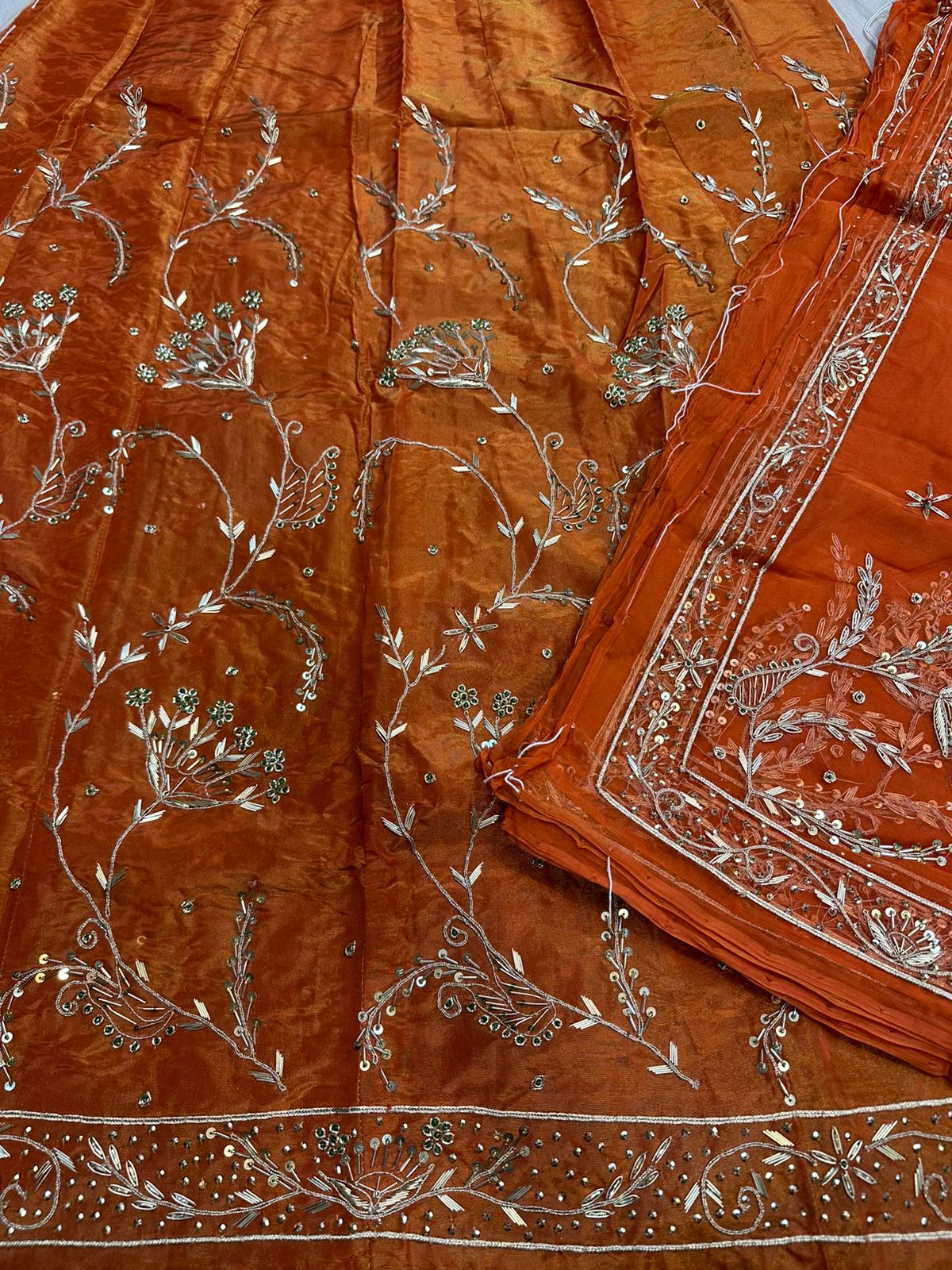 Heavy Tissue Thakurji Poshak – Pure Odhna with Jardozi Dabka Handwork