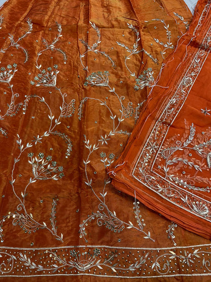 Heavy Tissue Thakurji Poshak – Pure Odhna with Jardozi Dabka Handwork