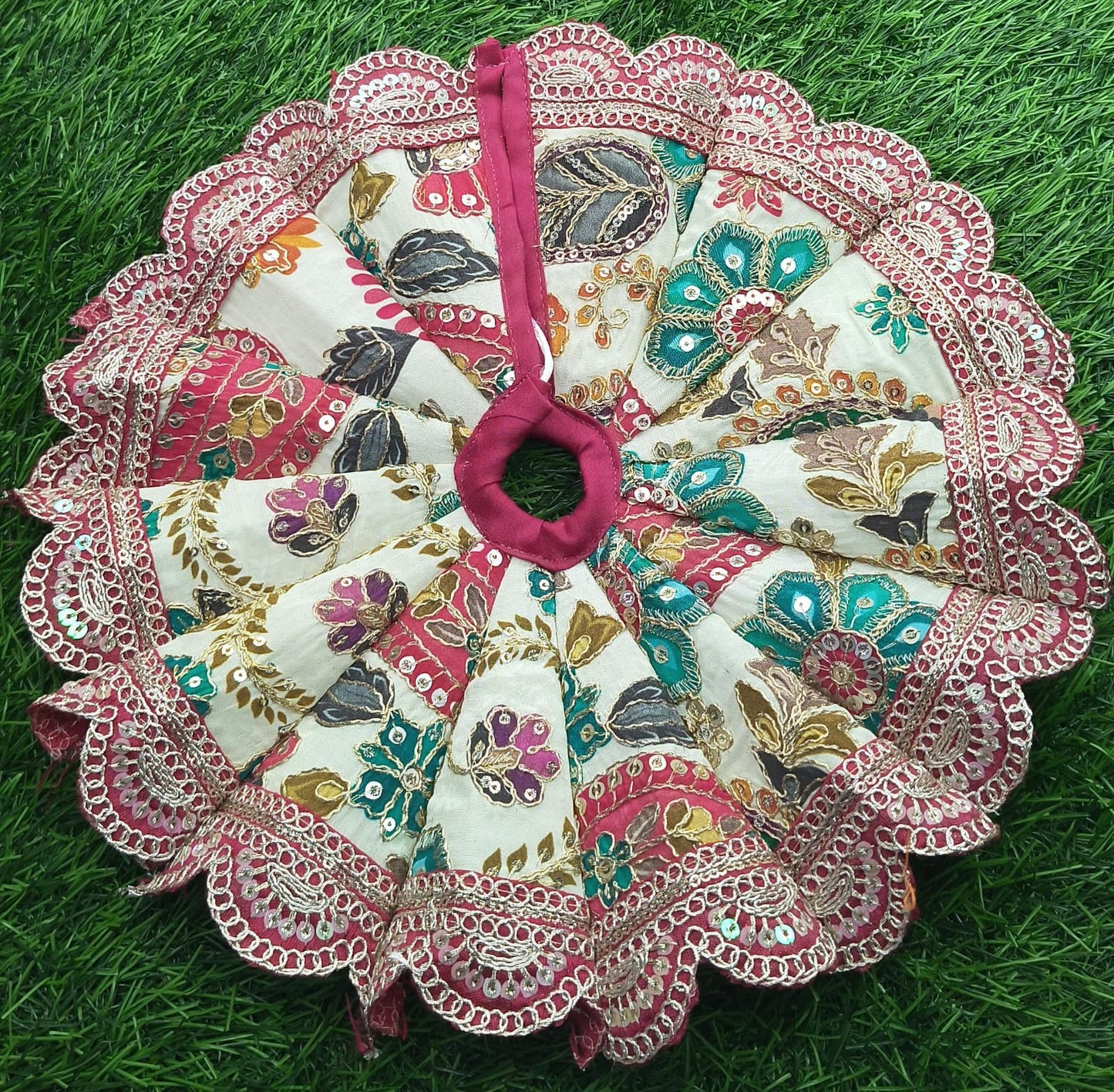 Handcrafted Ghagra Style Heavy Embroidery Laddu Gopal Poshak