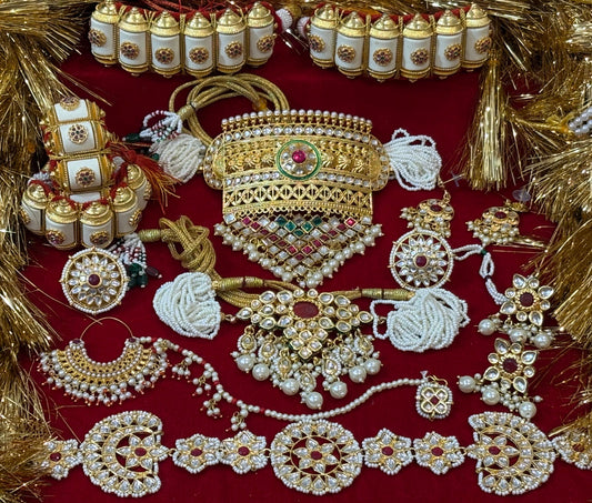 Royal Meenakari work traditional jewelry set combo