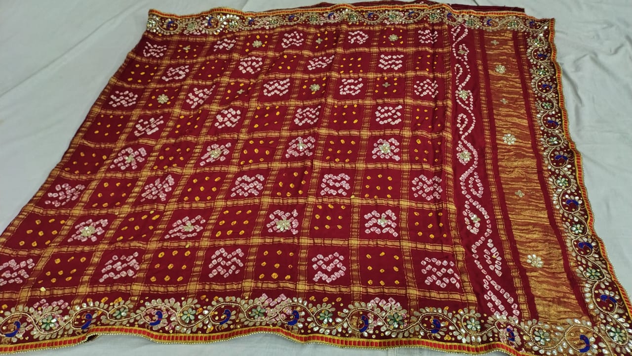 Modal Gajji Silk Gotta Patti Beautiful Handwork Traditional Odhna