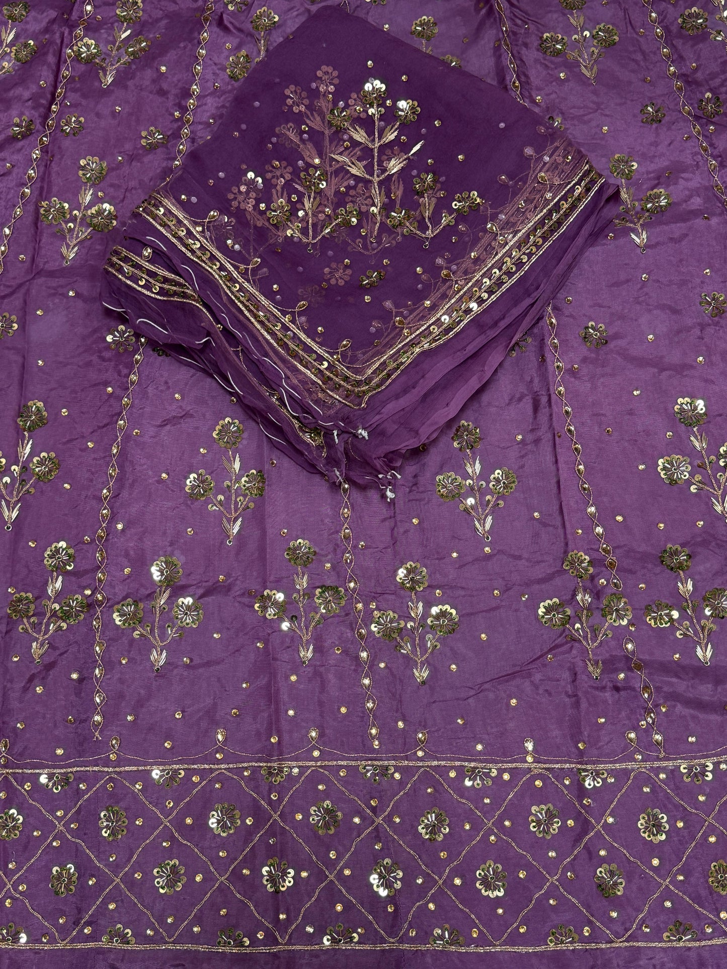 Upada Silk Rajputi Poshak – Pure Odhani with Heavy Jardozi Handwork & Butti Design (Unstitched)
