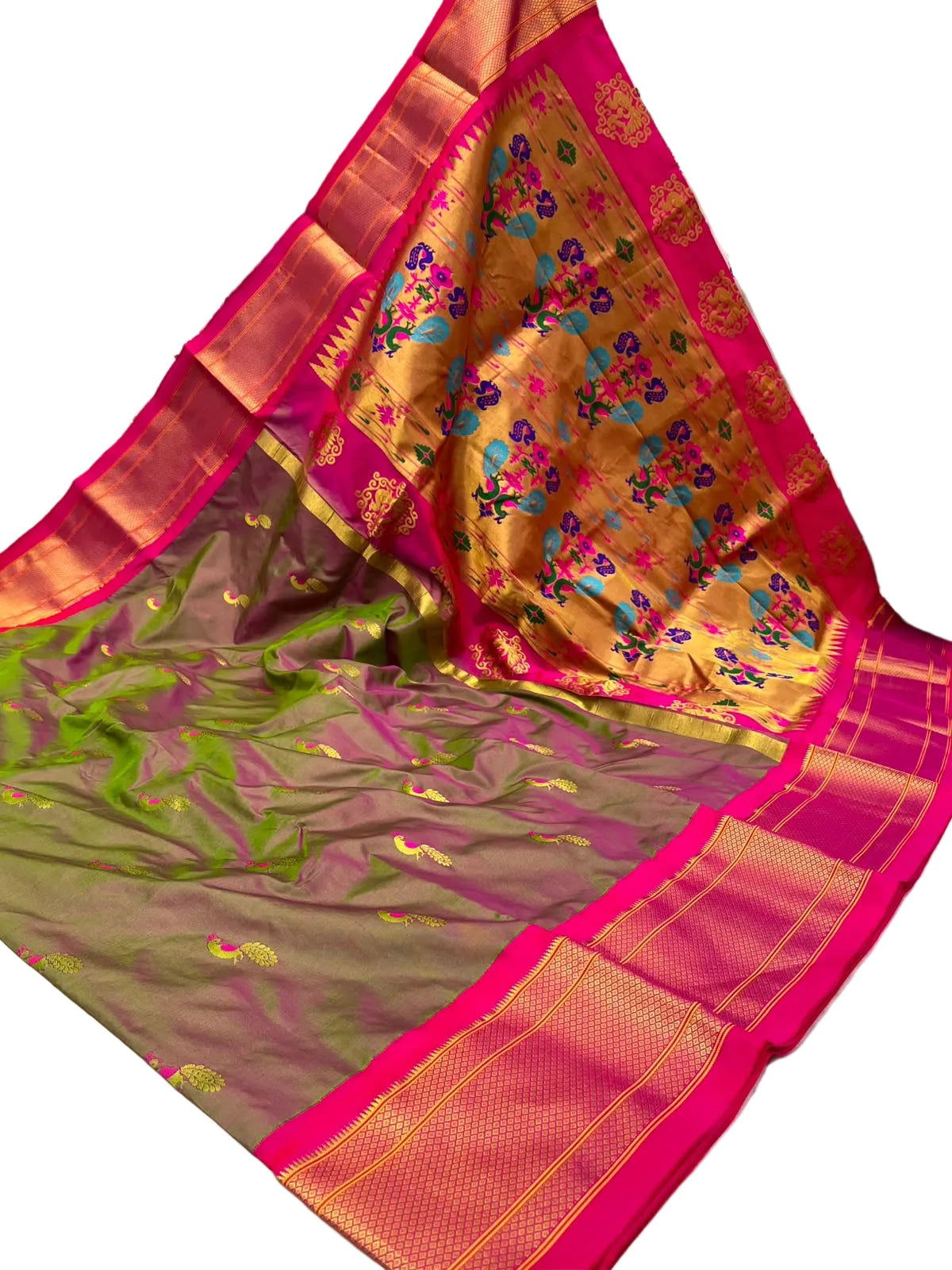 Exquisite Paithani Handwoven Pure Silk Saree – Certified Authentic Silk