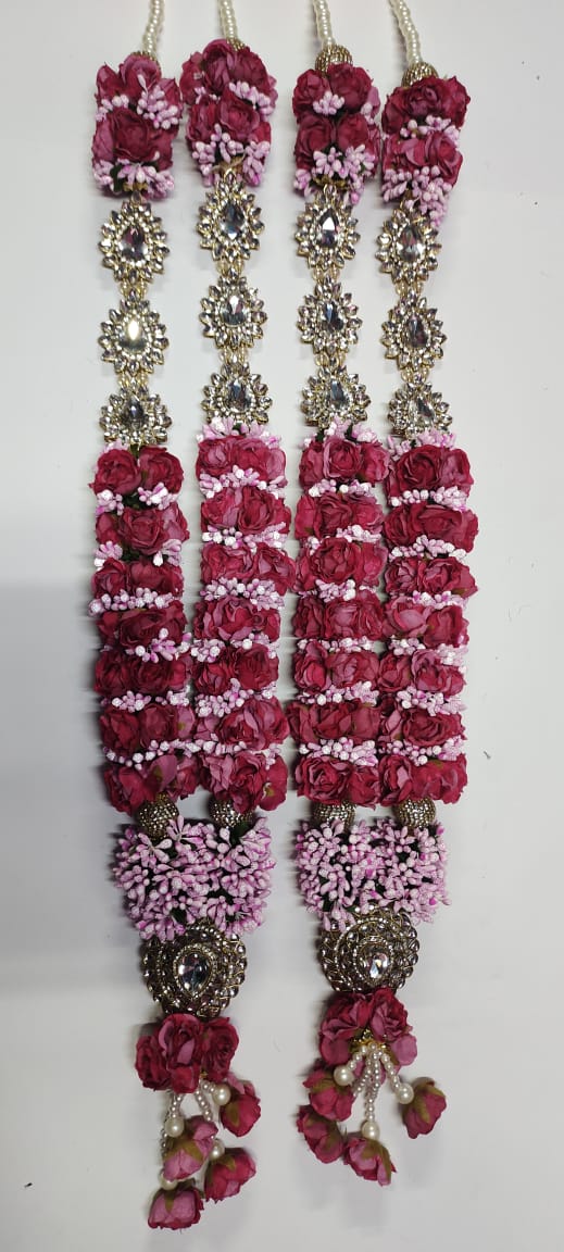 Elegant Floral Varamala for Bride & Groom ✨ | Handcrafted Wedding Garland Set