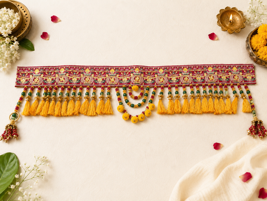 Heavy Embroidery velvet  Swasthik kalash Auspicious Designer  bandarwal/Toran  37* inch