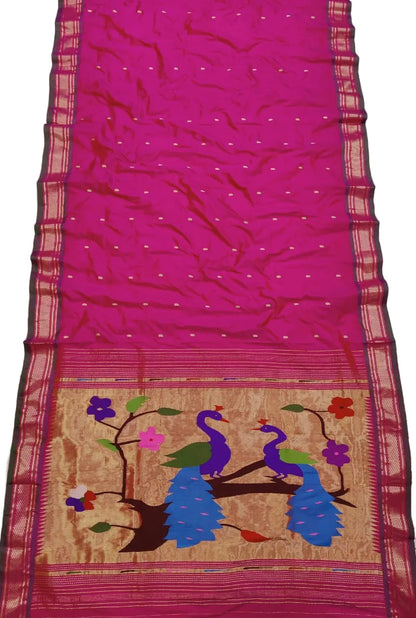 Handloom Golden & Silver Jari Yeola  Paithani – Pure Silk saree