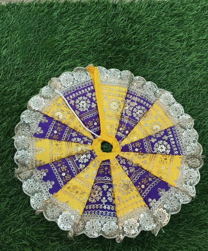 Beautiful handcrafted Heavy embroidery handwork fancy KanhaJi Poshak                             Colour: Purple-Yellow/ Maroon white