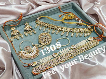 *Beautiful   Meenakari Kundan Jadaaw combo set