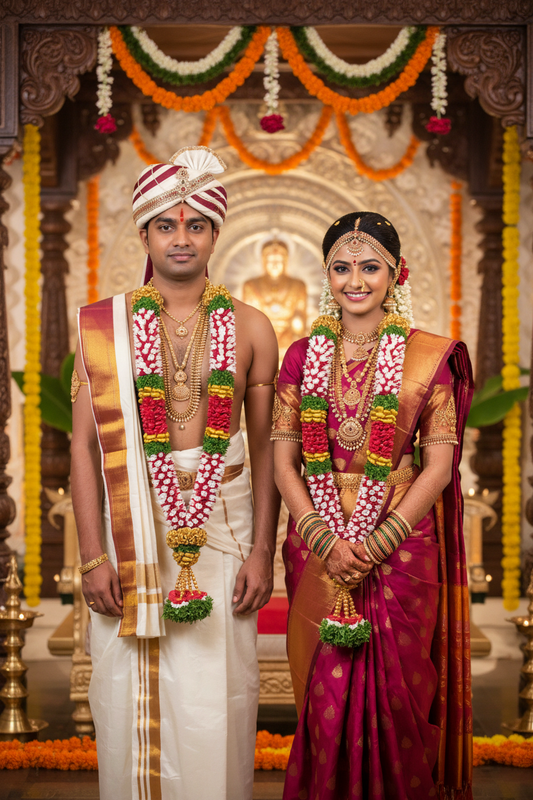 Traditional Fresh Flower Wedding Varmala Pair