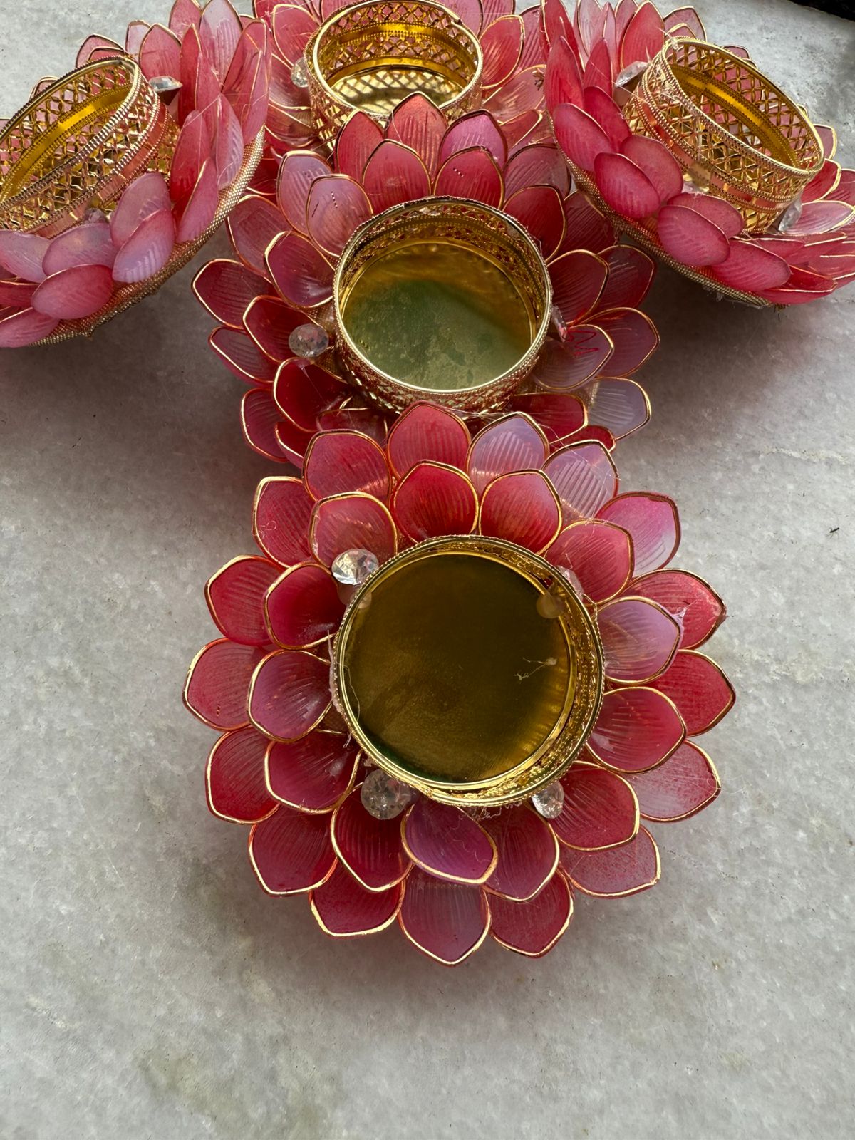 Floral design beautiful tealight pack of 4