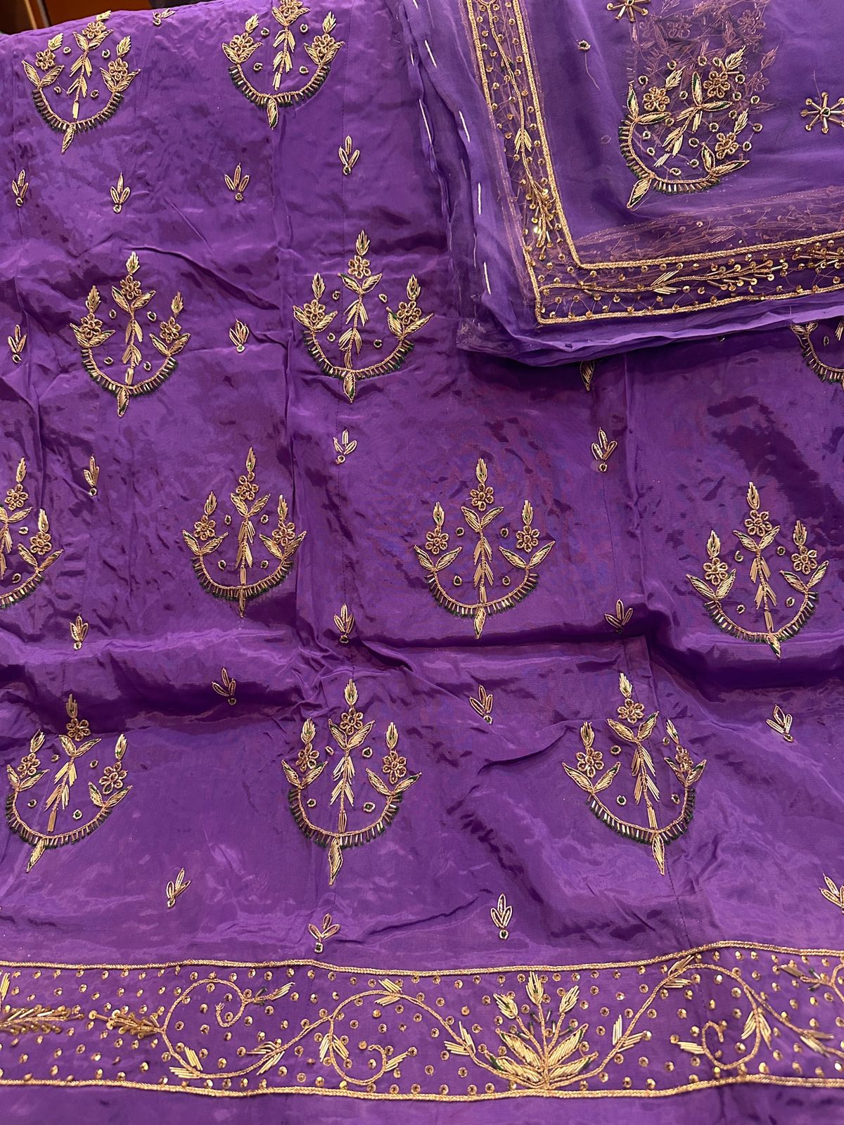 Regal Tissue Silk Thakurji Poshak with Exquisite Jardoji Dabka Detailing