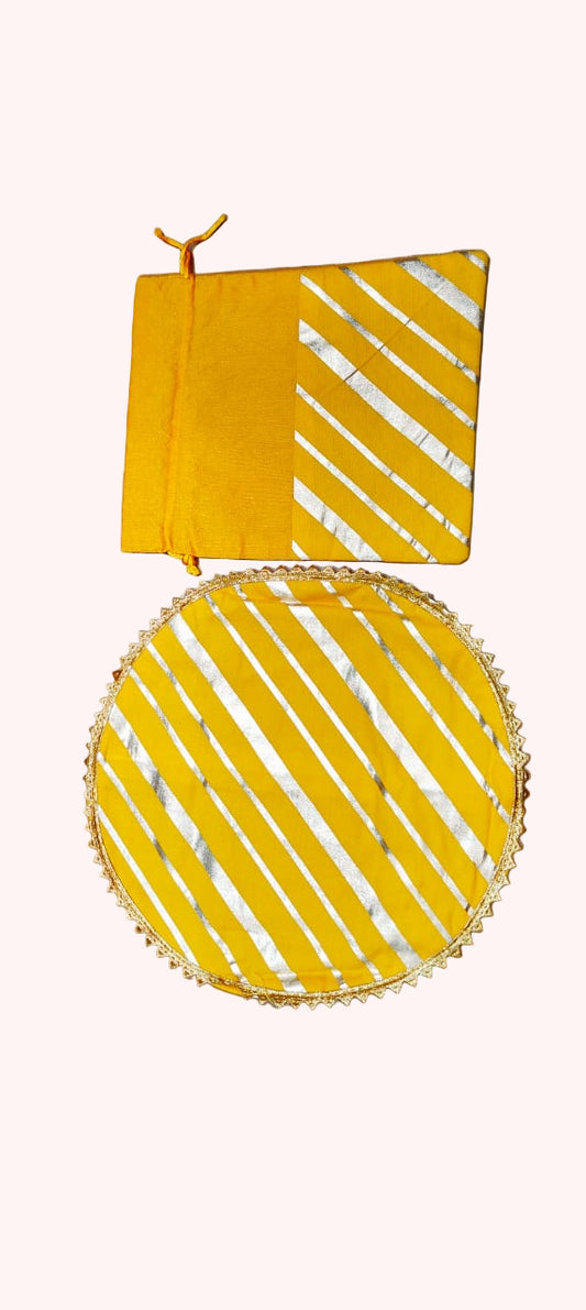 Lahriya beautiful handmade Papad Mangodi set pack of 10 Size - Potli 9/8 inch
Papad bag 11 inch diameter with chain