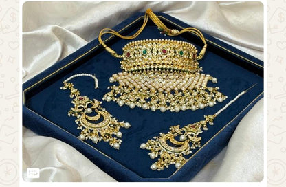 Classic Rajasthani Necklace Set with Earrings | Traditional Ethnic Jewelry for Weddings
