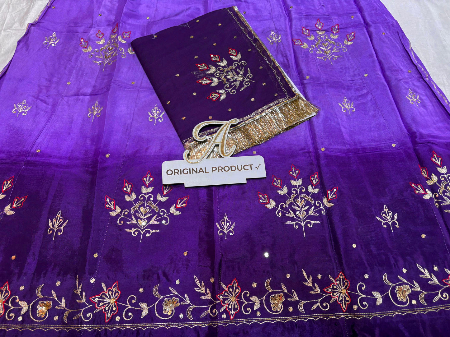 Designer Upada Crepe Boutique Thakurji Poshak with Aari Taari Work & Pure Odhani