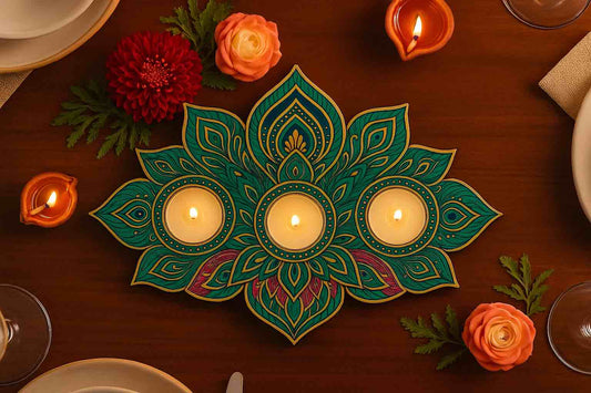 Decorative MDF Rangoli plates 6"inch pack of 2