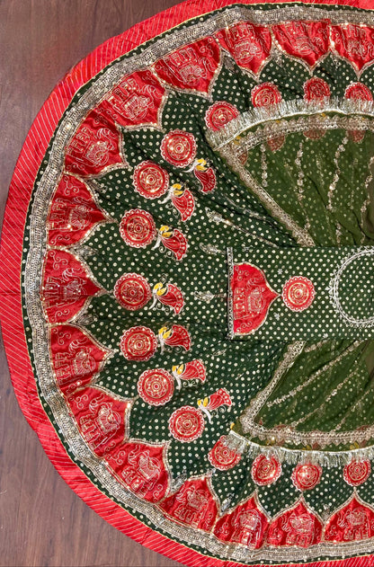 FANCY SOFT Banarsi FABRIC with  Pure Odhani in New Colours Botique SATIN PATCH work beautiful Rajputi poshak