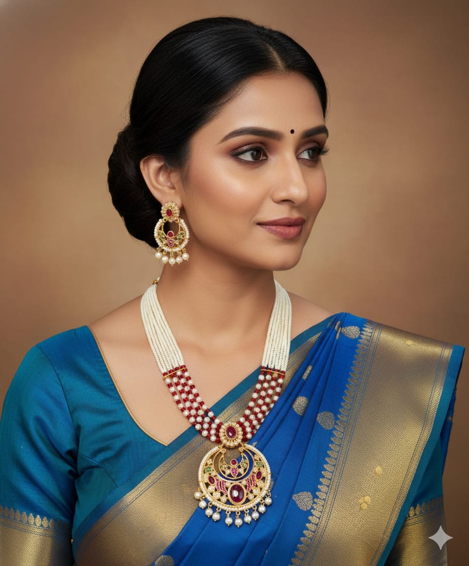 Beautiful kundan work earring necklace set