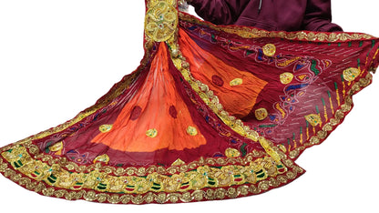 Rajasthani Traditional  Zardosi Bel-Buti Handwork Gorgette Pilla Chunri Odhna