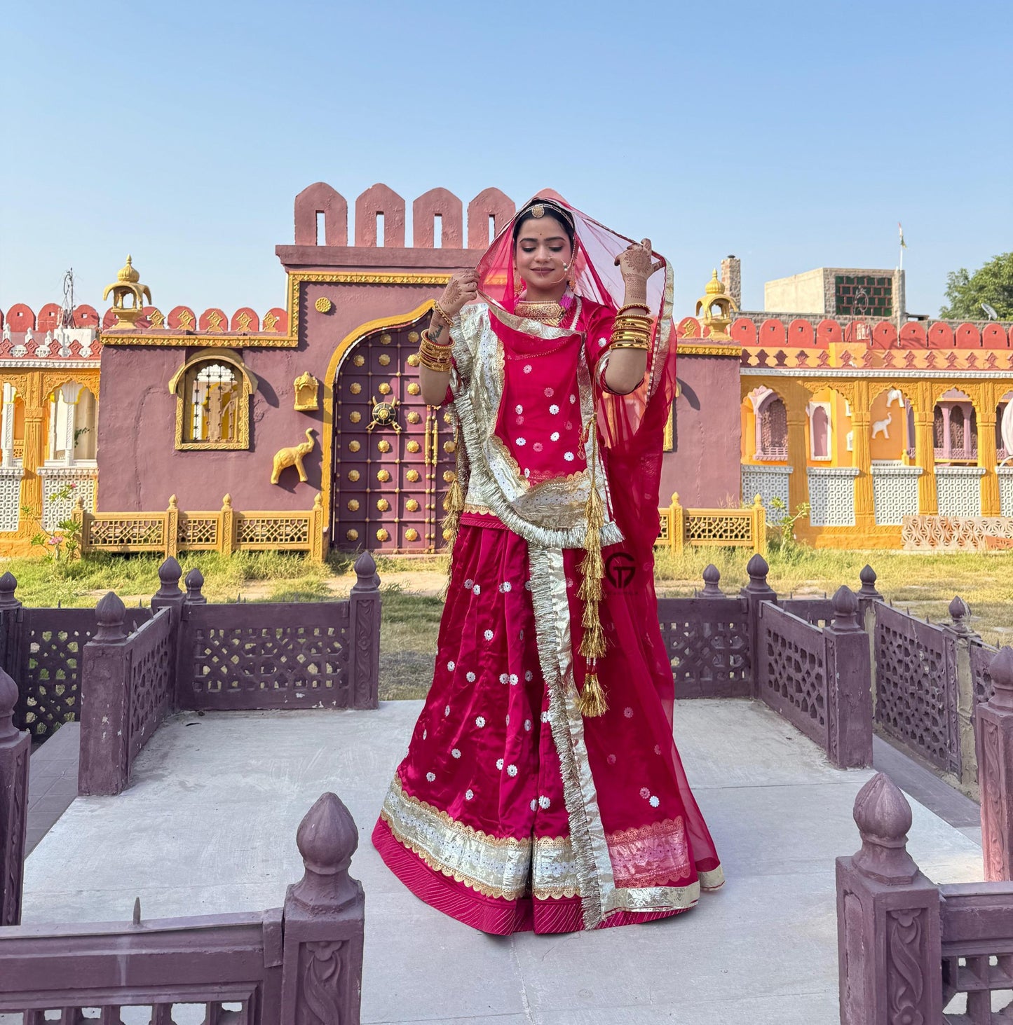 Elegant Satan pure odhna Rajwari poshak