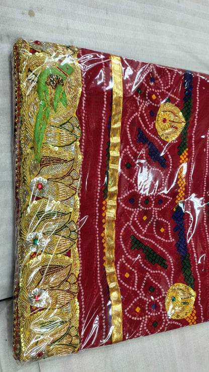 Elegant Kolkata Zardozi Chunri Odhna Marwadi Heritage Collection | Georgette Wedding Dupatta
